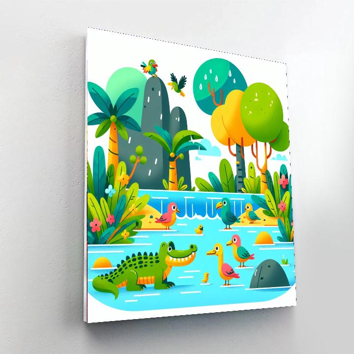 Jungle River Safari Paint By Number