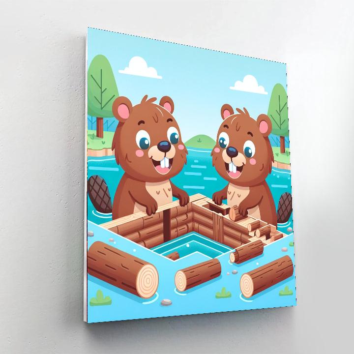 Benevolent Beavers Paint By Numbers Art