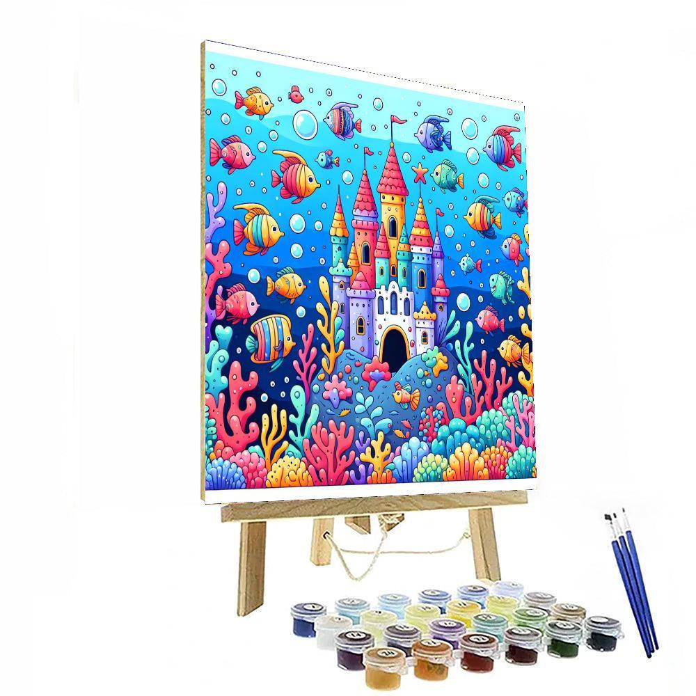 Charming Underwater Castle Number Painting