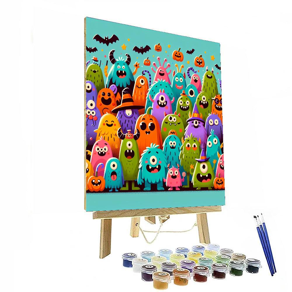 Spooky Yet Silly Monsters Painting Number Kit