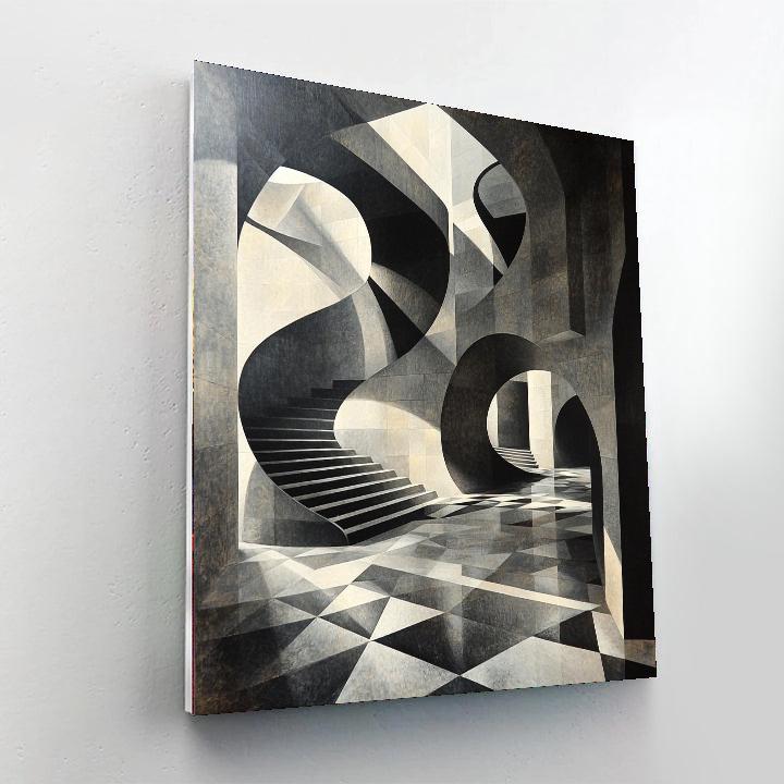 M.C. Escher Inspired Interdimensional Vistas  Numbered Painting Kits