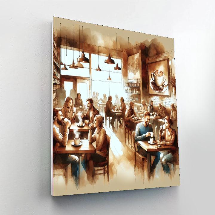 Charming Coffee Shop Escape Numbered Painting Kits