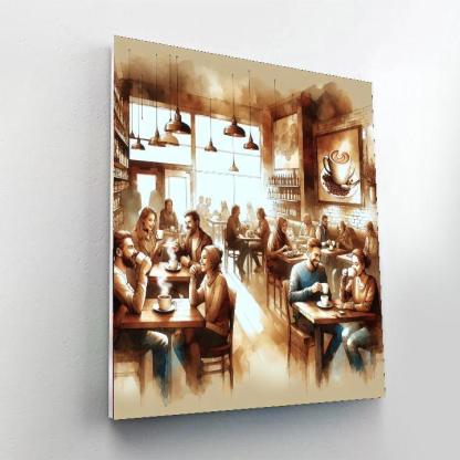 Charming Coffee Shop Escape Numbered Painting Kits