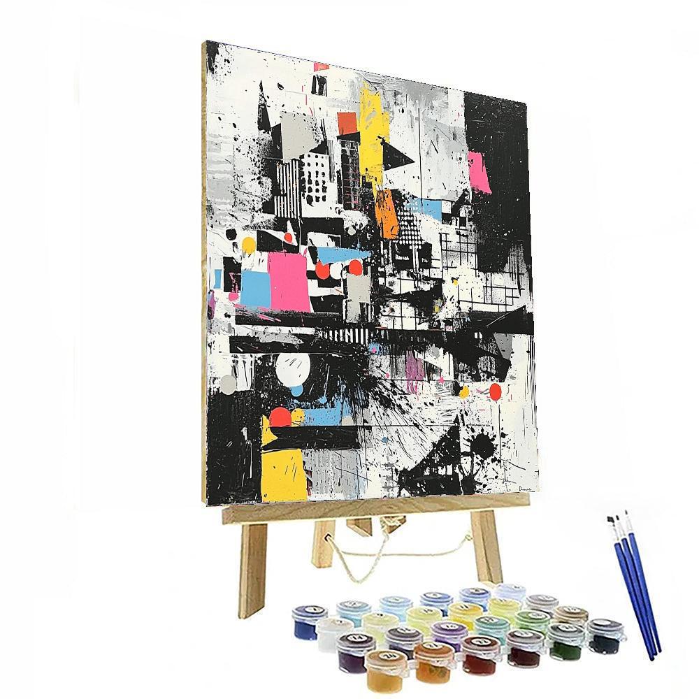 Banksy Inspired Urban Imbalance  Number Painting