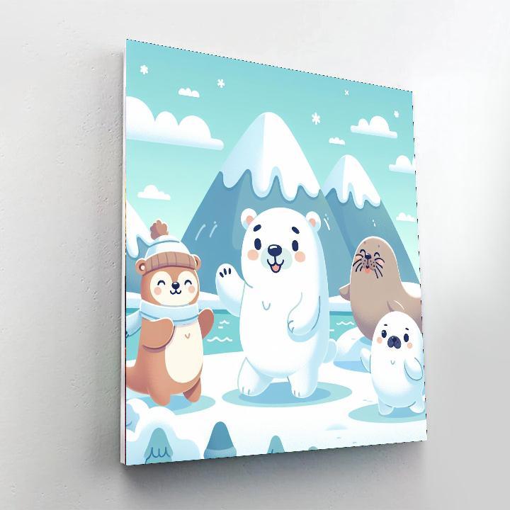 Cute Arctic Friends Paint By Color