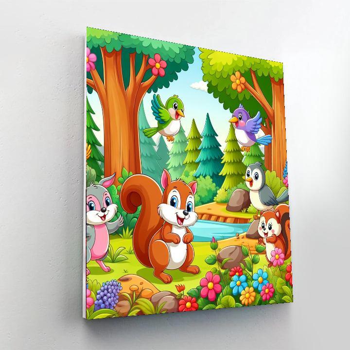 Friendly Forest Folk Number Painting