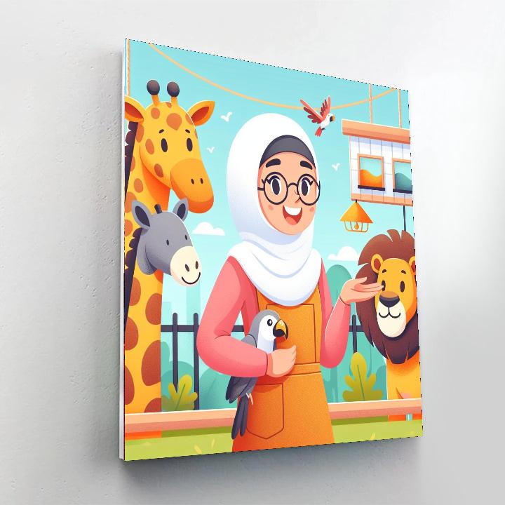 Zoo Keeper's Journey Number Painting