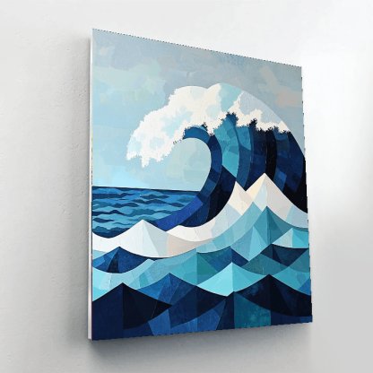 Hokusai Inspired Geometric Ocean Waves Paint By Numbers Kits