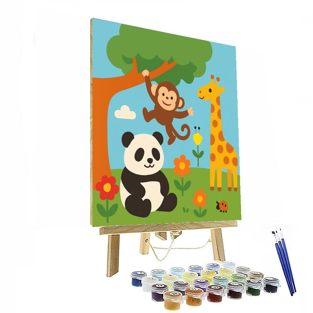 Super Cute Zoo Painting By Numbers Kit