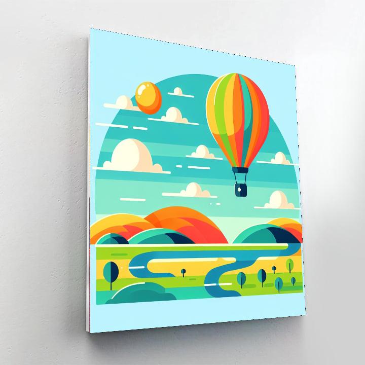 Ballooning Over Landscapes Number Painting
