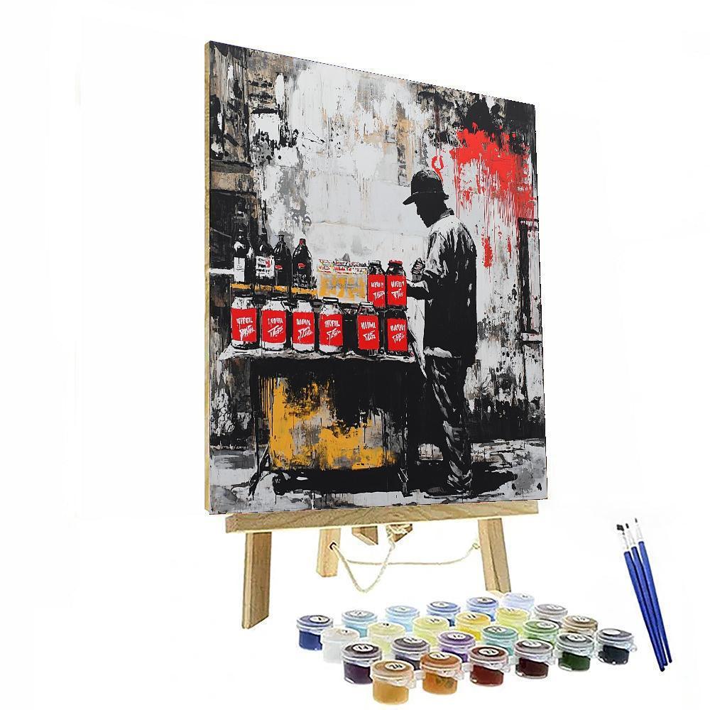 Banksy Inspired Urban Paradox  Paint By Color