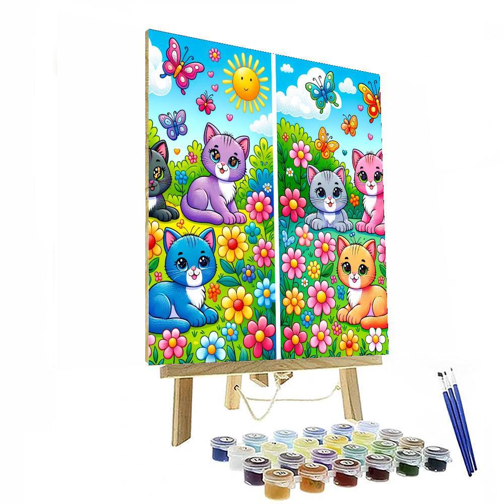 Playful Kitten Friends Numbered Painting Kits