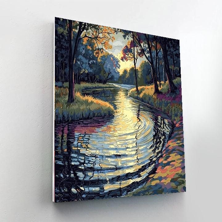 Georges Seurat Inspired Moonlit Lagoon Serenity  Numbered Painting Kits