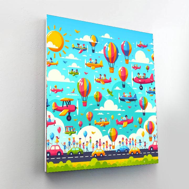 Adventurers In The Sky Number Painting
