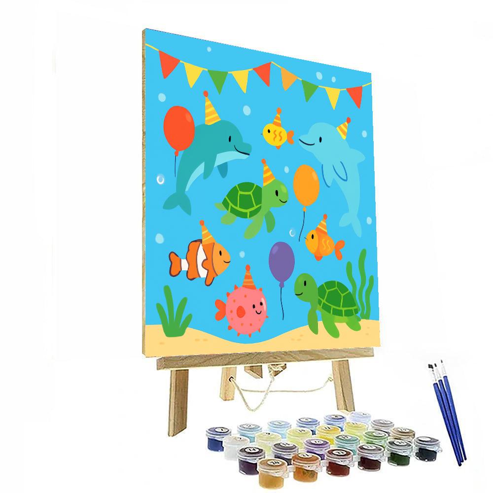 Cheerful Underwater Party Paint By Numbers Kits