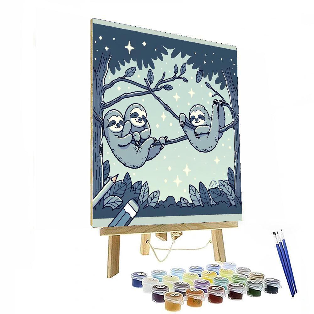 Starry Sloths Numbered Painting Kits