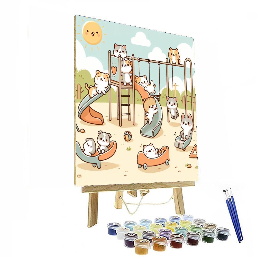 Fuzzy Animal Playground Number Painting