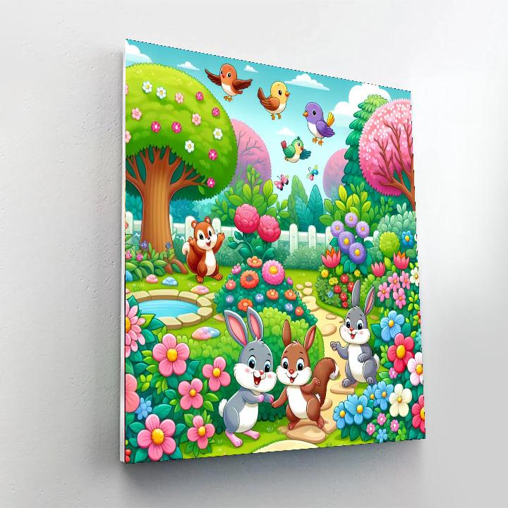 Friendly Garden Animals Paint By Numbers Art