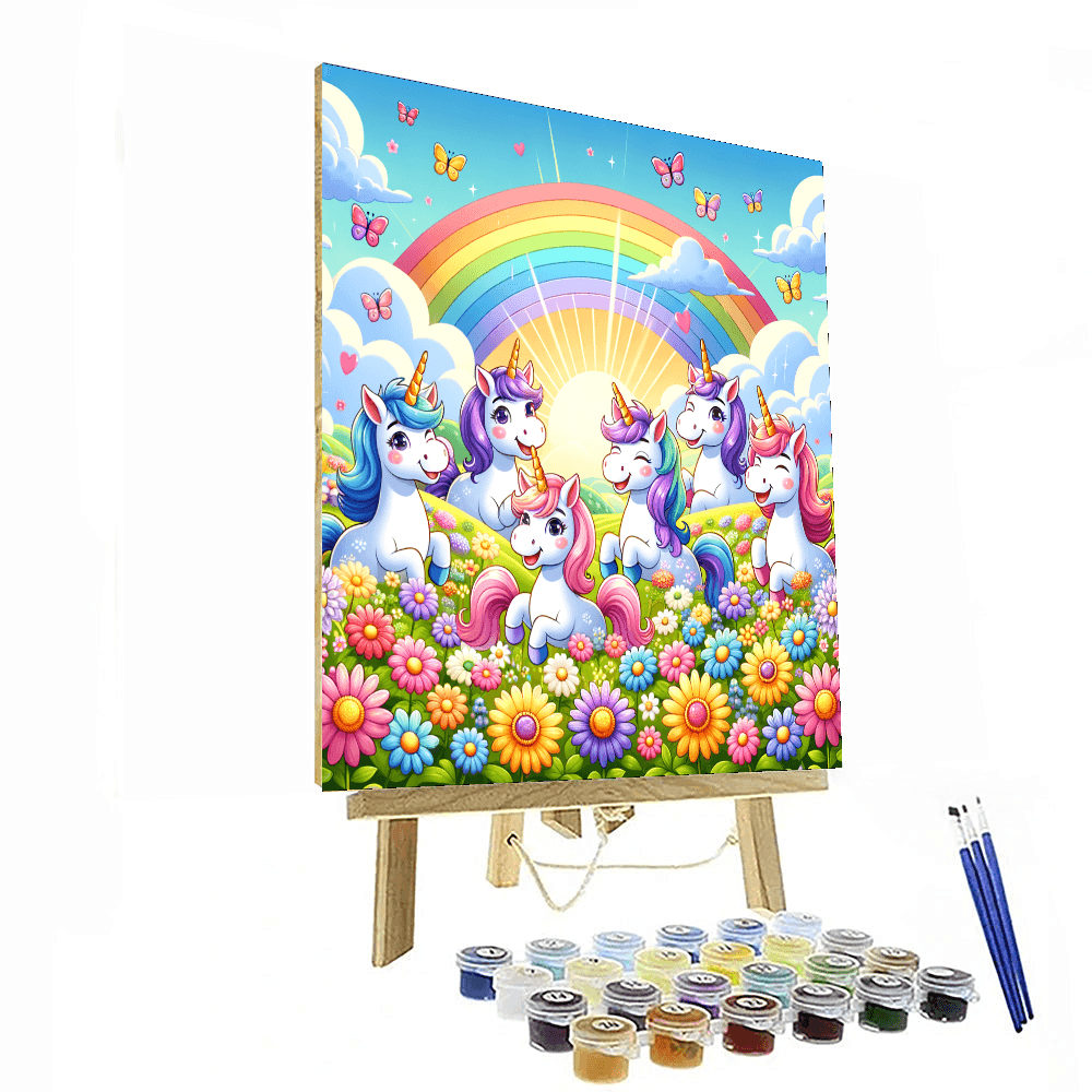 Rainbow Unicorns DIY Paint By Numbers