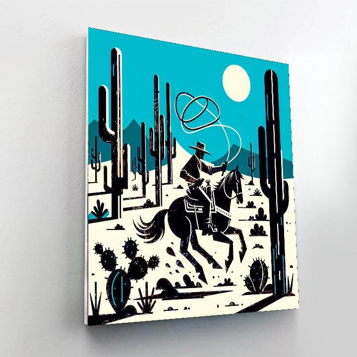 Wild West Cowboy Ride DIY Paint By Numbers