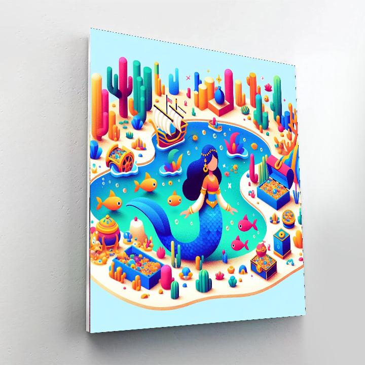 Treasure Of The Mermaid Lagoon Painting By Numbers Kit