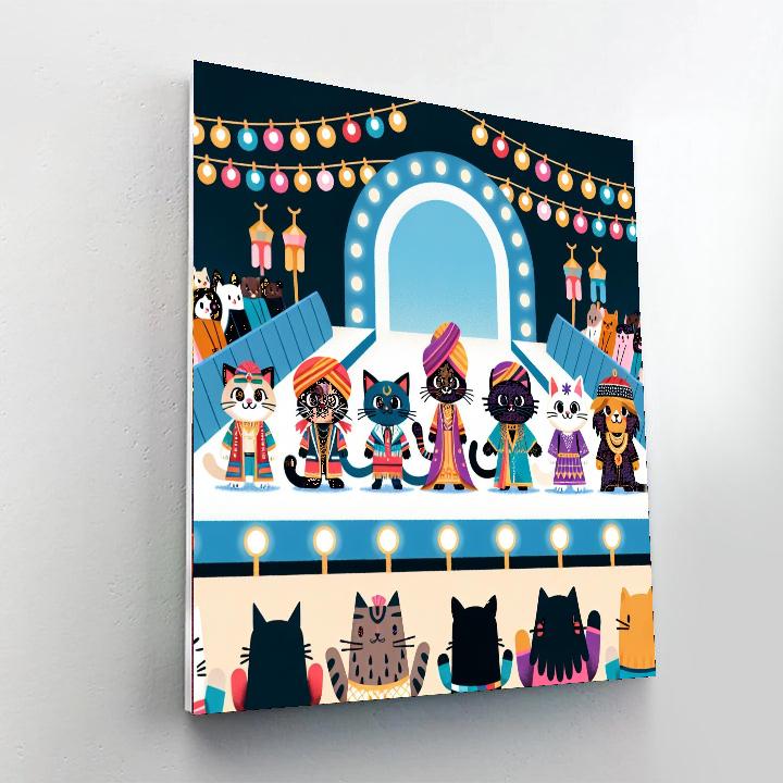 Funky Feline Fashion Show Paint By Number