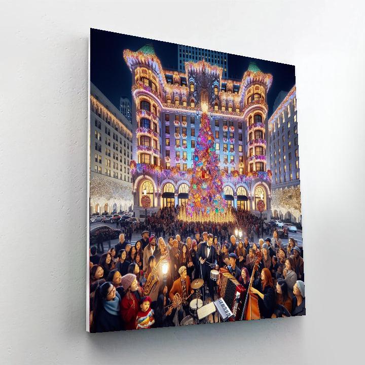 Waldorf Astoria New York Christmas Tree Lighting Painting Number Kit