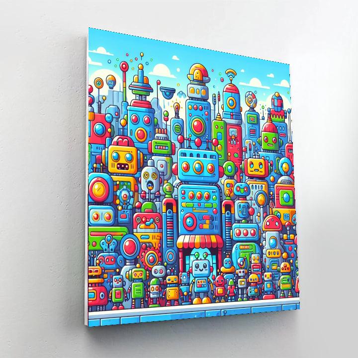 Adventures In Robot City Paint By Numbers