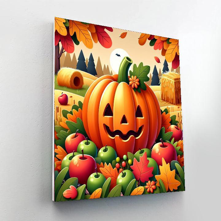 Cheerful Harvest Pumpkin DIY Paint By Numbers