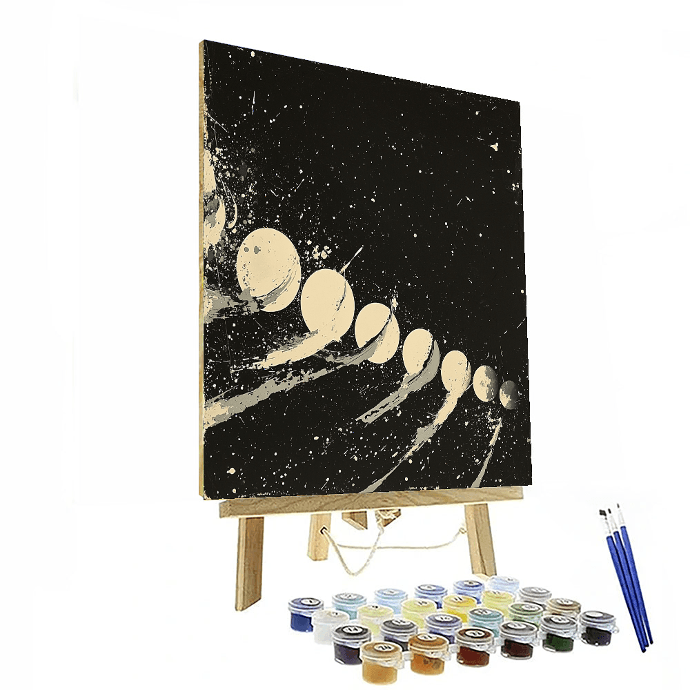 Jackson Pollock Inspired Lunar Phases - DIY Painting By Numbers Kit