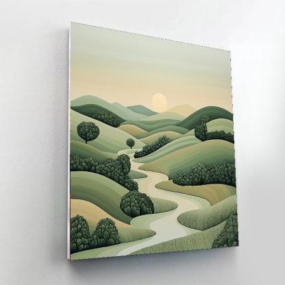 Nandalal Bose Inspired Ethereal Earthscapes  DIY Paint By Numbers