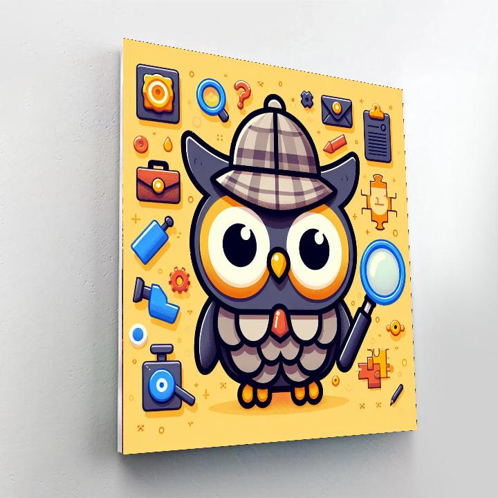 Detective Owl Number Painting