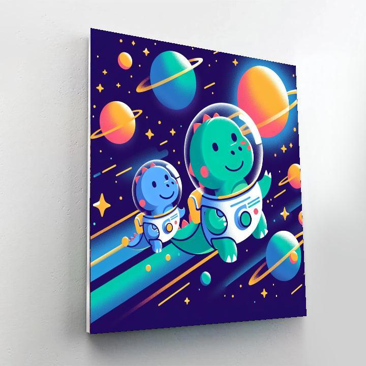 Dinosaurs In Space Paint By Number