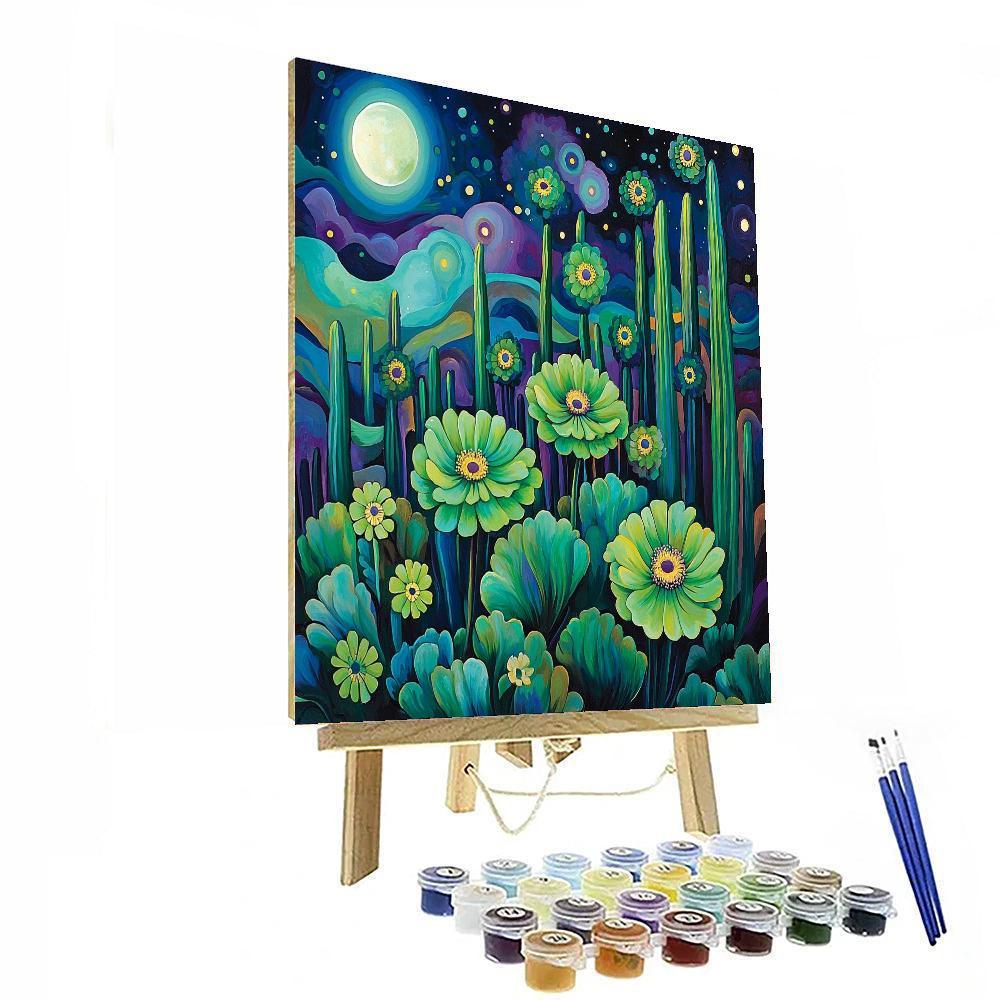 Georgia O’Keeffe Inspired Night Blooming Cactus  Numbered Painting Kits