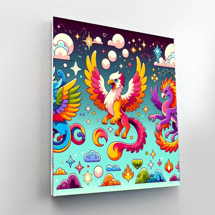 Colorful Fantasy Animals Painting Number Kit