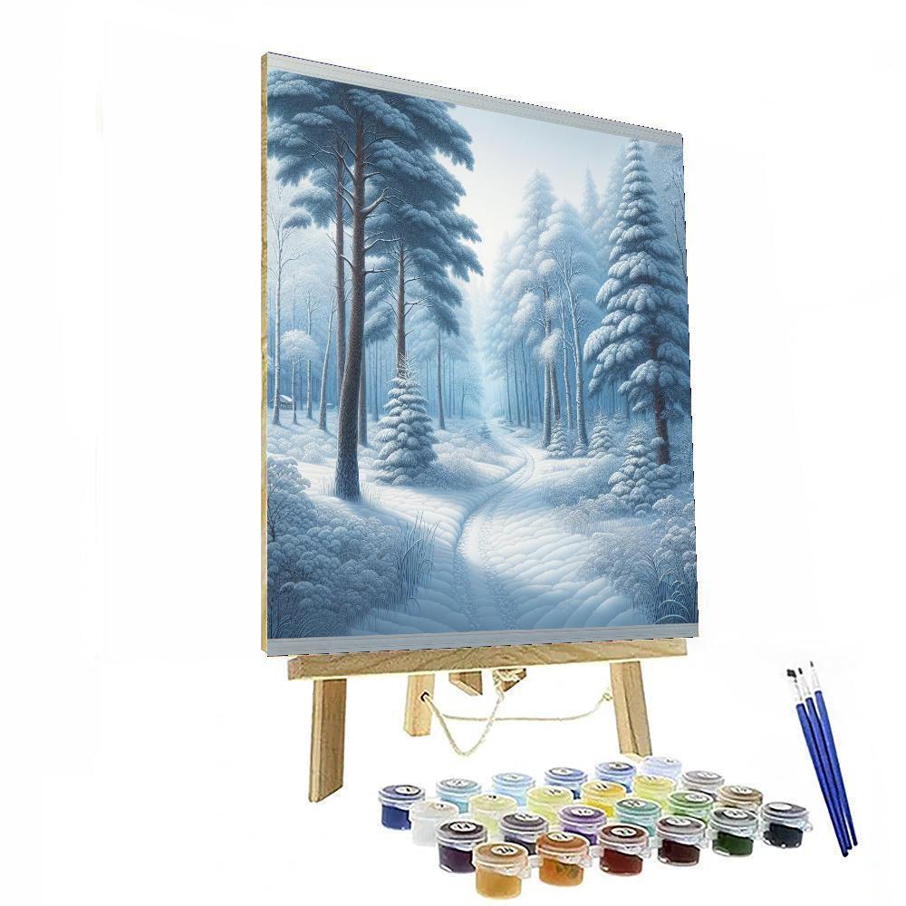 Winter Woodland Scene Paint By Numbers Art