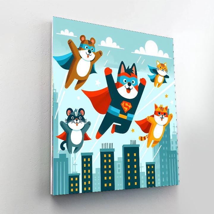 Superhero Pet Squad Paint By Numbers