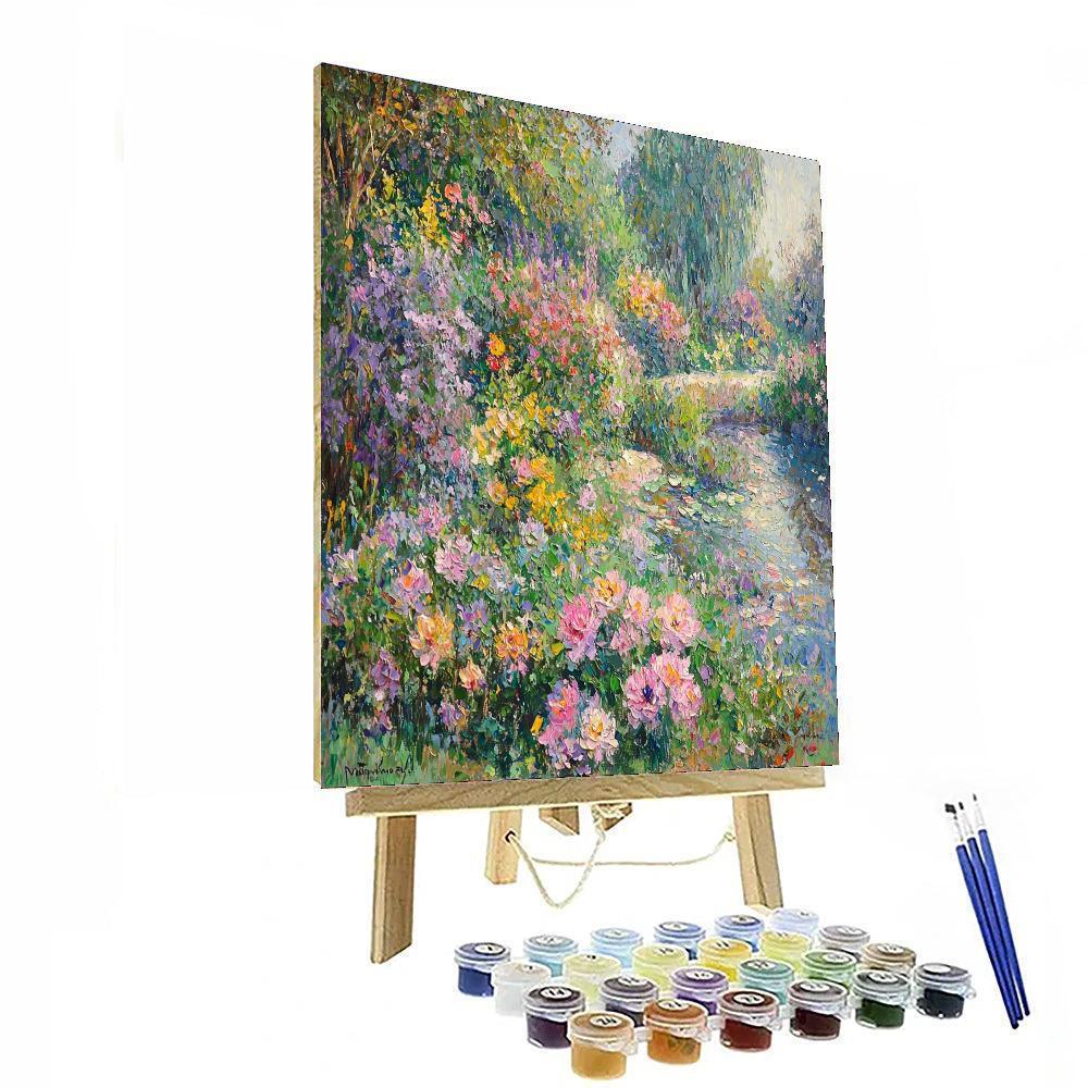 Claude Monet Inspired Impressionist Garden Blossoms  DIY Paint By Numbers