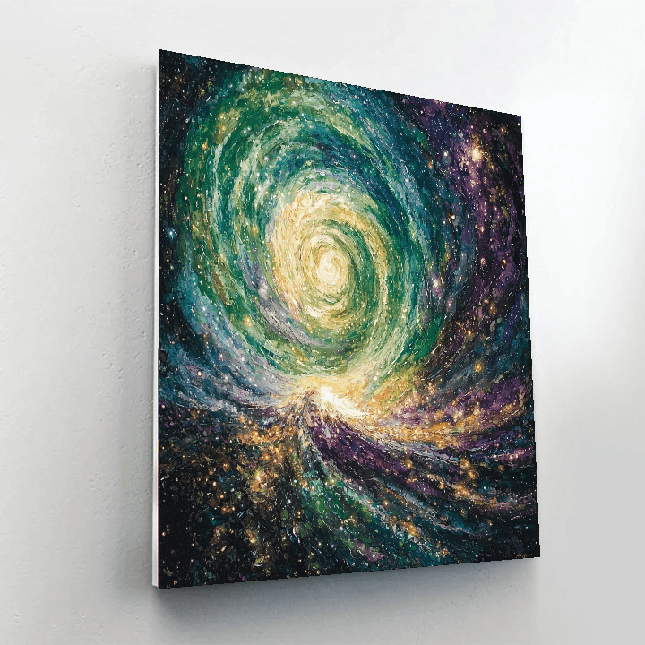 Anselm Kiefer Inspired Cosmic Aurora  Paint By Color
