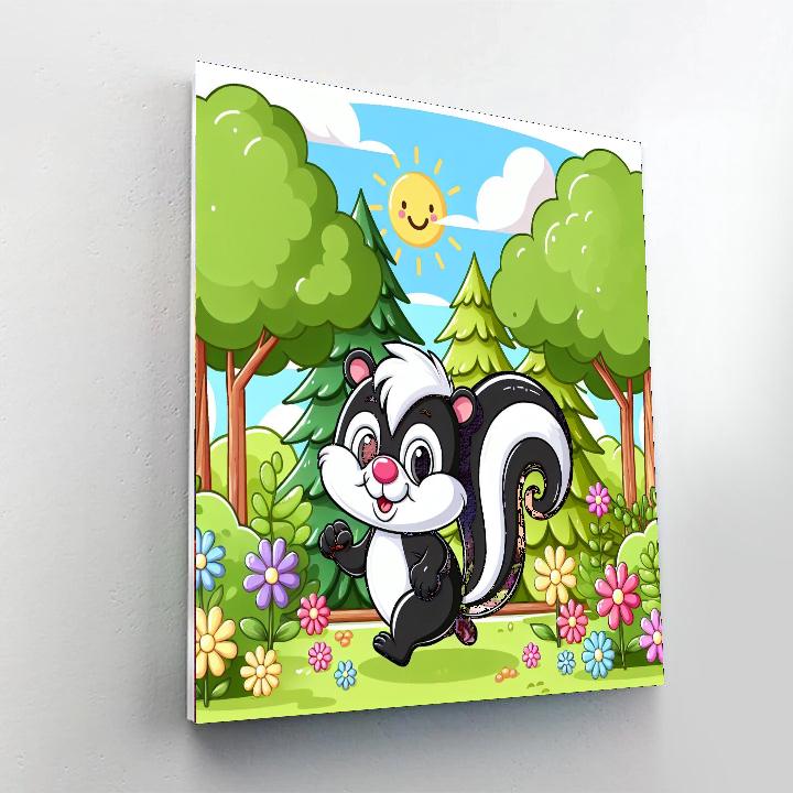 Cheerful Skunk Paint By Number