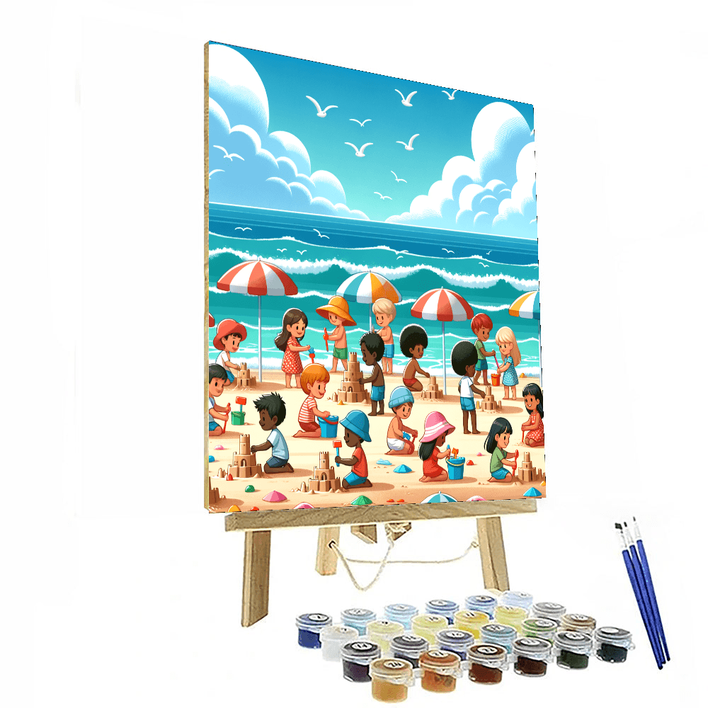 Cheerful Beach Adventure Paint By Number