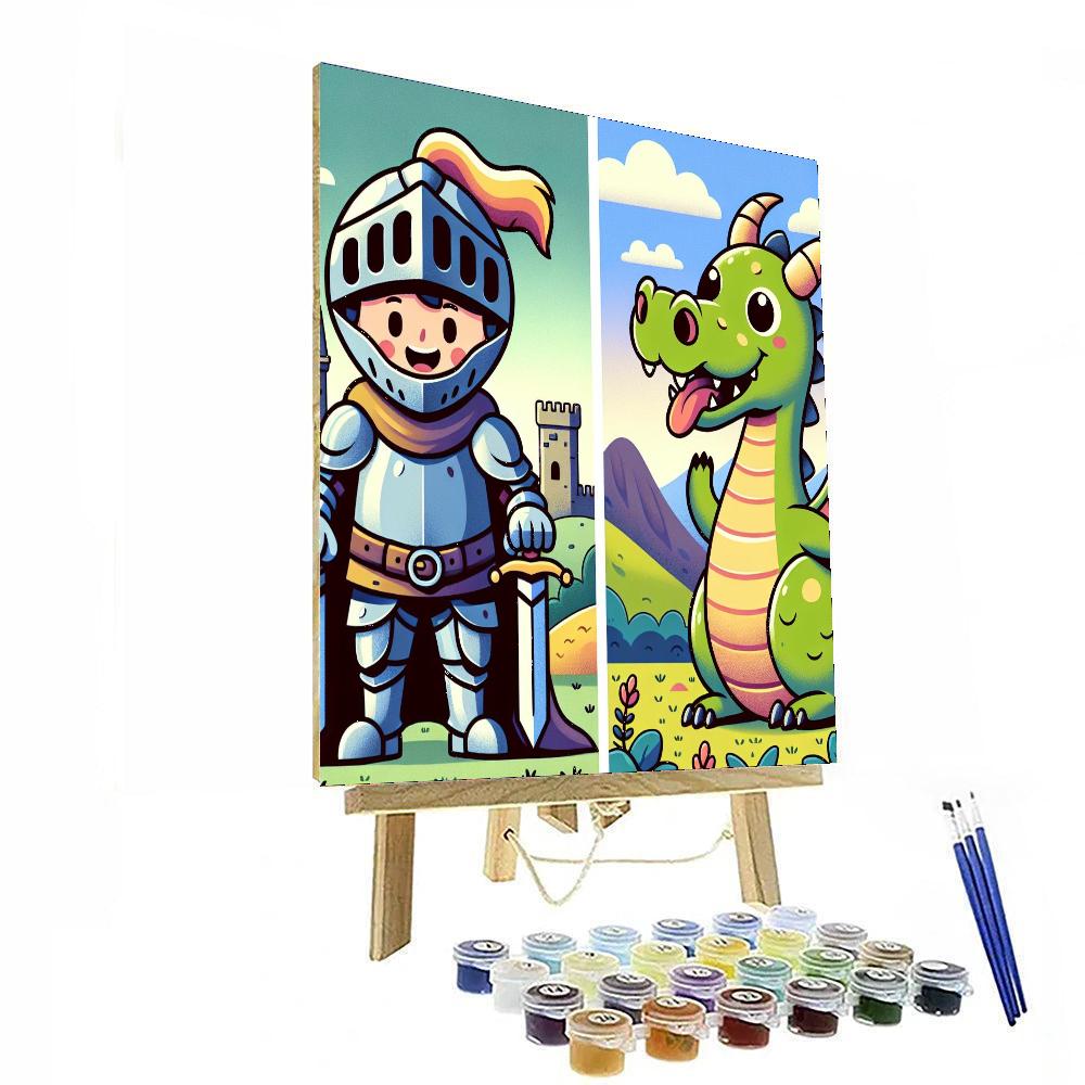 The Brave Knight And His Dragon DIY Paint By Numbers