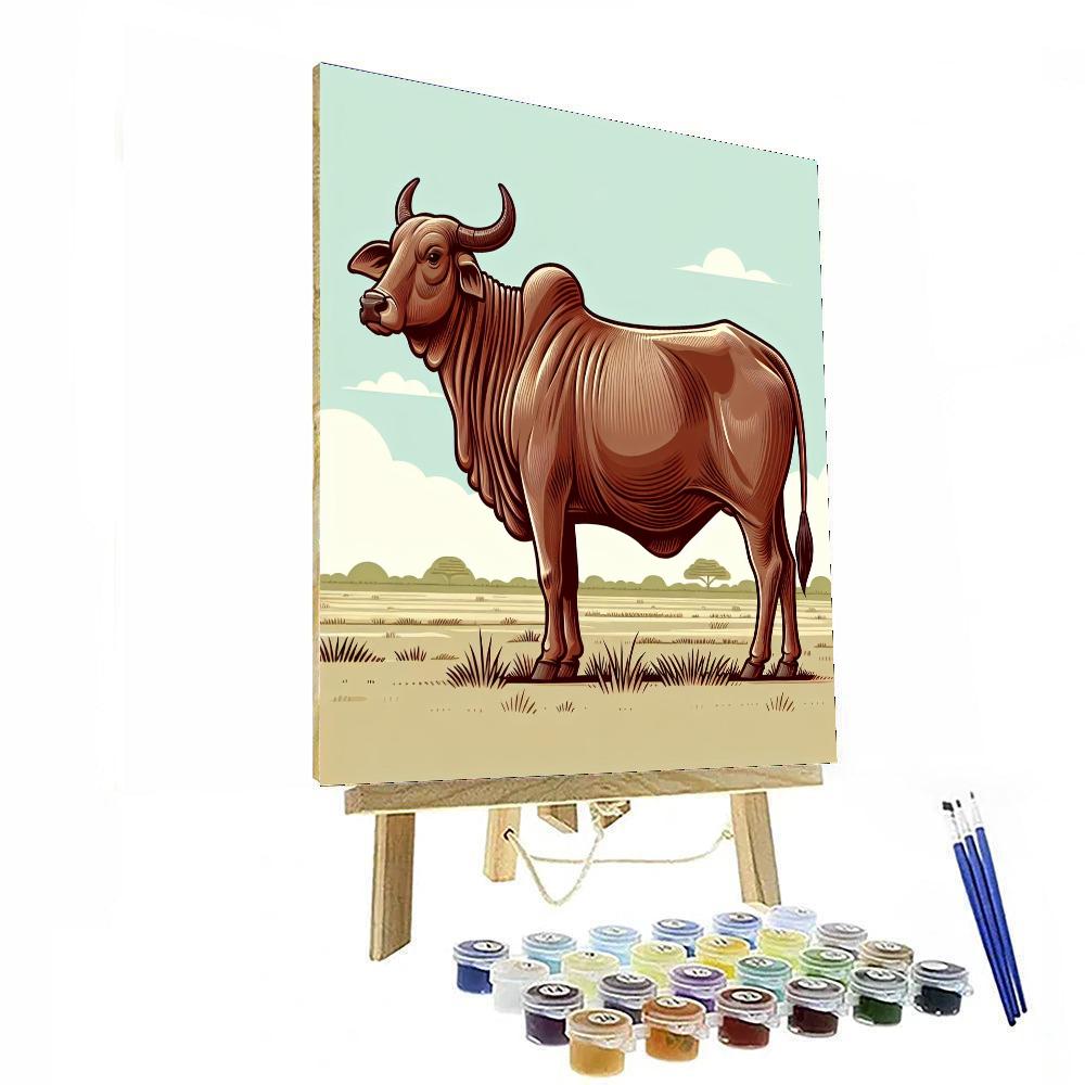Zippy Zebu Paint By Numbers Art