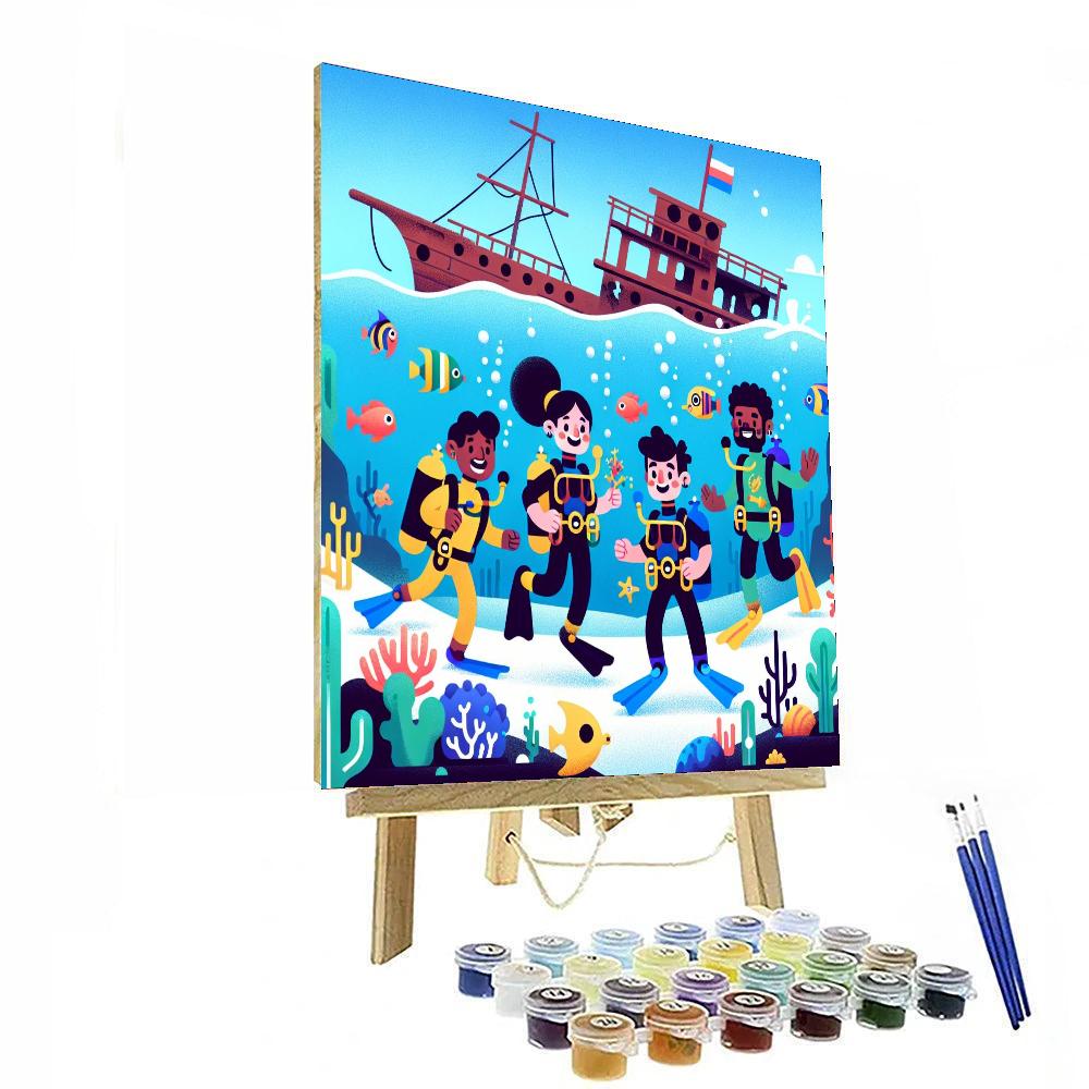 Underwater Treasure Dive DIY Paint By Numbers