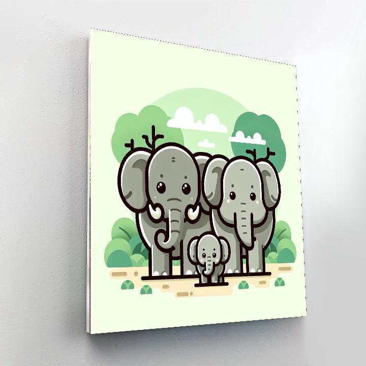Gentle Elephant Family Paint By Number