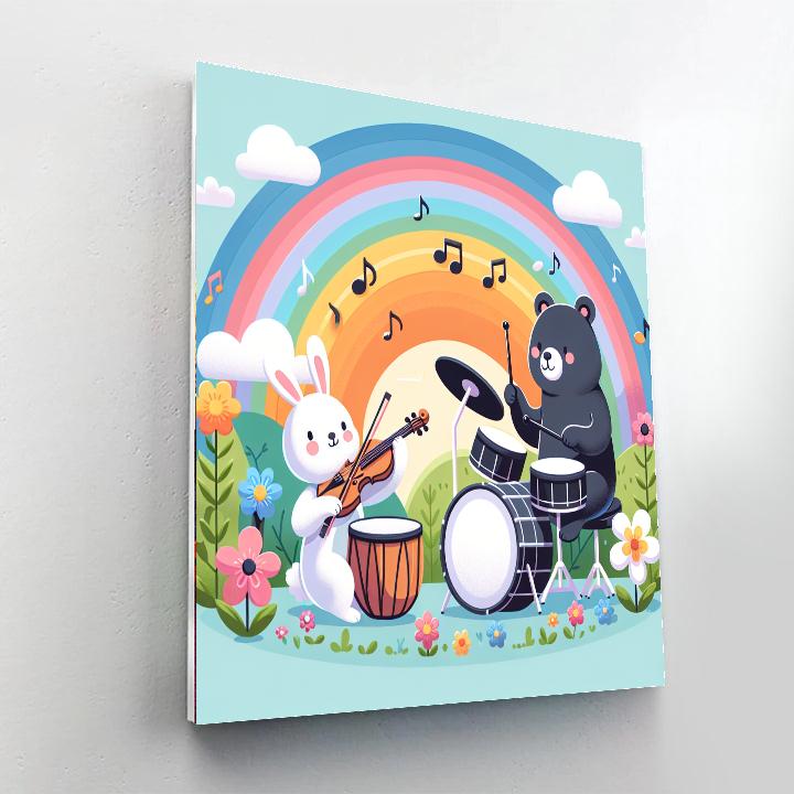 Friendly Animal Orchestra Painting Number Kit