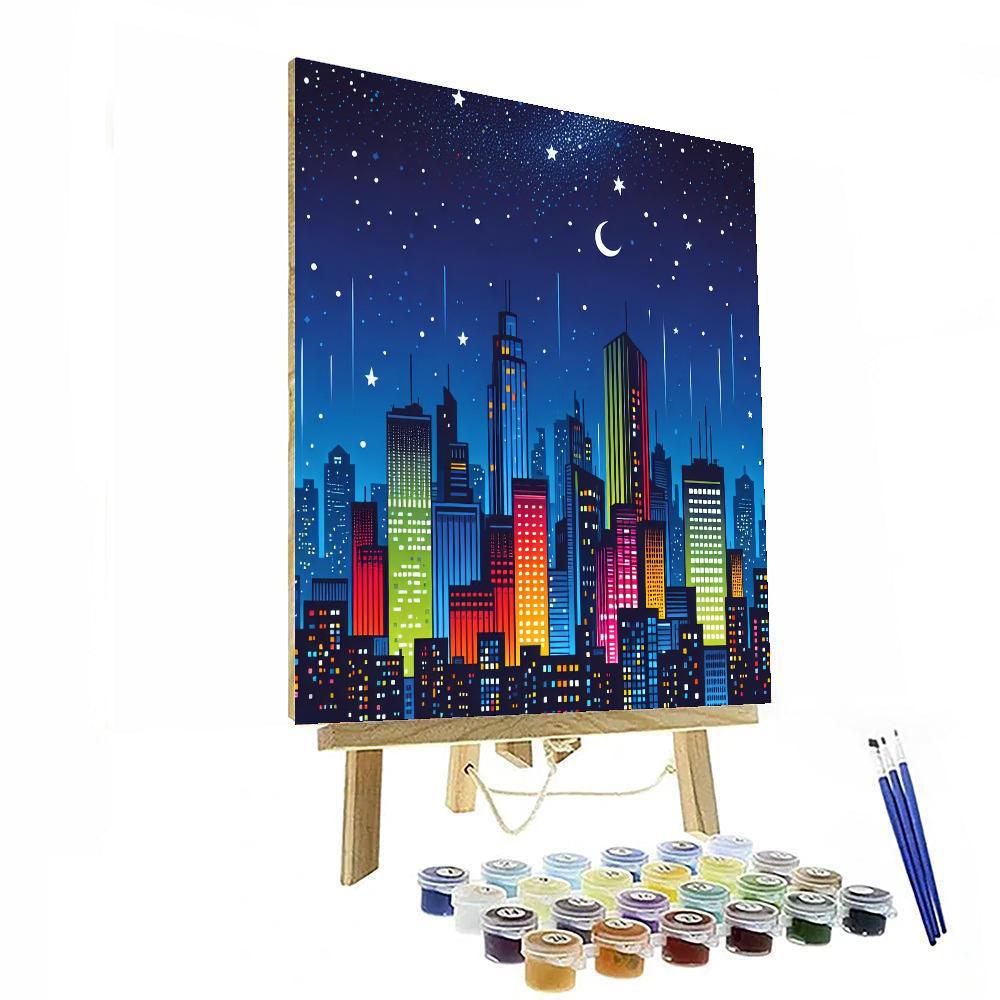 Cityscape Night Lights Painting Number Kit