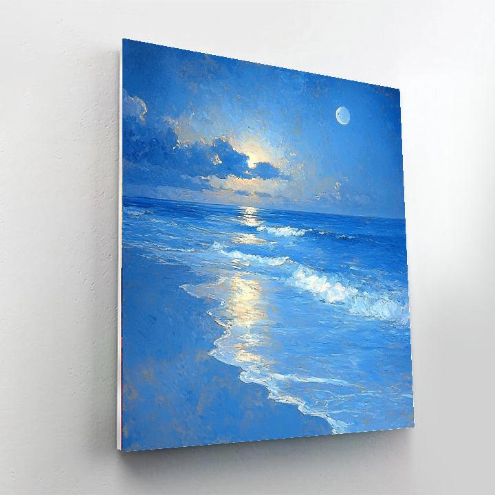 Eugène Boudin Inspired Moonlit Shores  Paint By Number