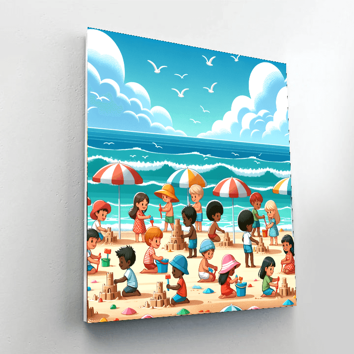 Cheerful Beach Adventure Numbered Painting Kits
