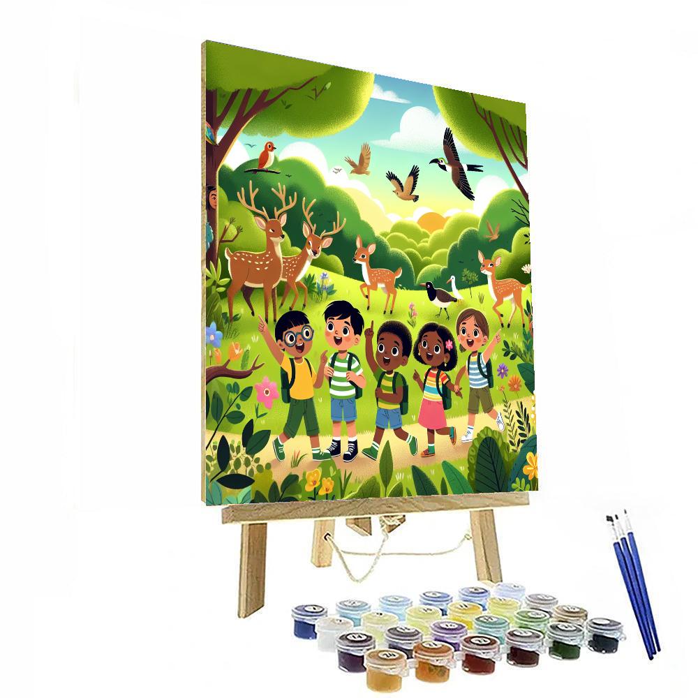 Explorers In The Forest Painting Number Kit